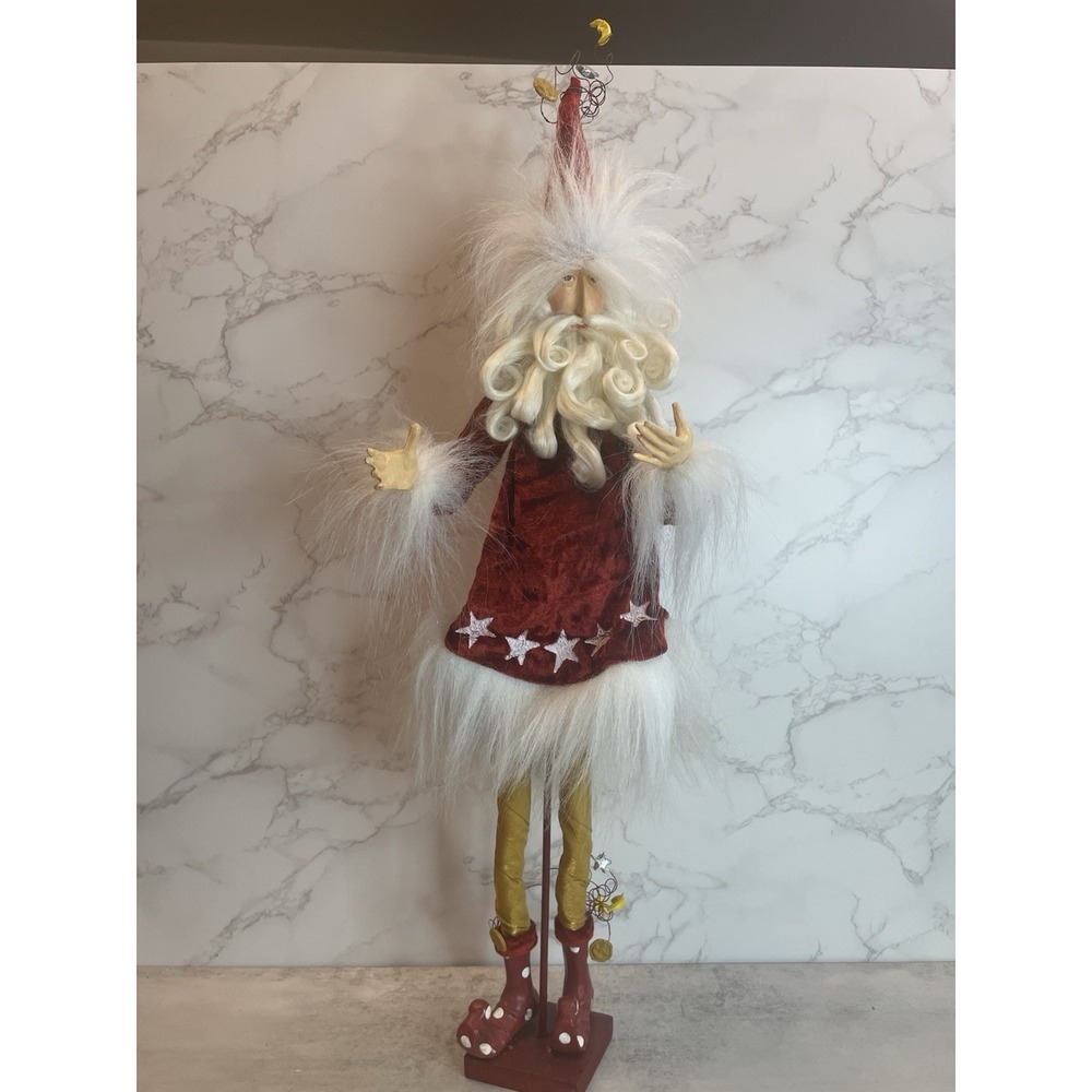 Ultra RARE Dept 56 Patience Brewster/MacKenzie-Childs "Krinkles" Santa 21" tall